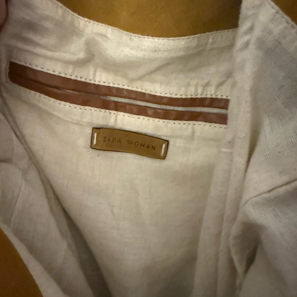 Zara Camel Suede Tote Bag with Tan Straps NWOT - Picture 4 of 5